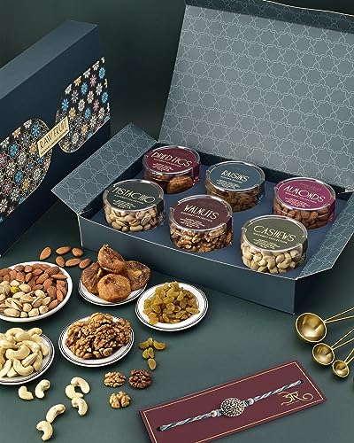 Image of HYPERFOODS Rakhi With Dry Fruits Rakhi For Brother Combo Dry Fruits Combo Pack