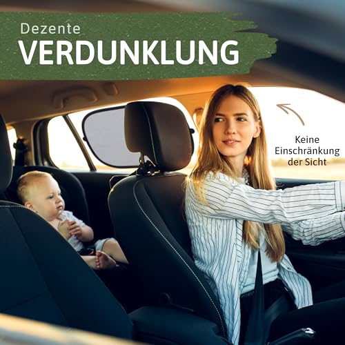 FORCHE® Auto Sonnenschutz Seitenscheibe – Sonnenblende, UV-Schutz für Babys/Kinder, reduziert Blendung & Hitze, schnelle Montage mit starken Saugnäpfen