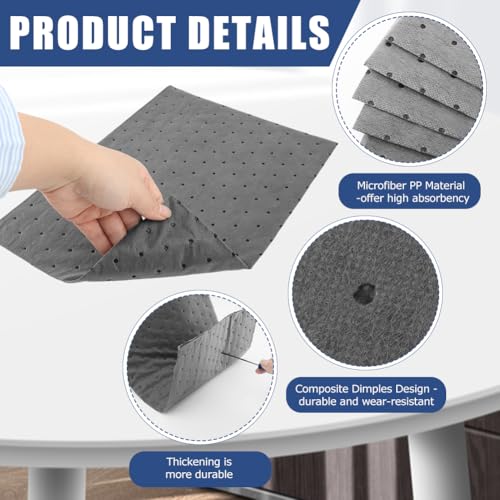Image of Saycker Oil Absorbent Pads,High Absorbency Microfiber Polypropylene Absorbing Pads,Oil Spill Mat for Absorbing Protecting Home Garage Basement,10''x13'',Dimpled Pad Garage Accessories(50Pcs)