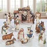 KIRKLAND Signature Hand-Painted Christmas Nativity 13-Piece Set