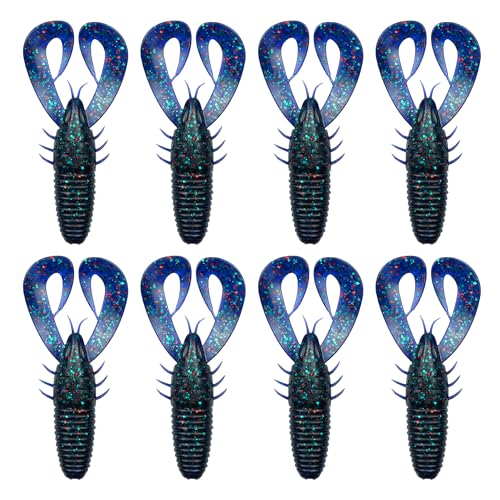 6th Sense Fishing Stroker Craw 3.3 Soft Plastic Flipping Bait (Junebug Red)