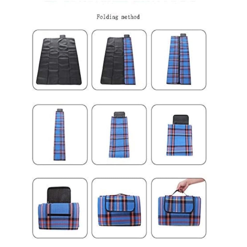 Manta de pícnic al Aire Libre, Esterilla de pícnic Grande Plegable Impermeable con Material de 3 Capas para 4-8 Adultos, Manta de pícnic para Camping Park