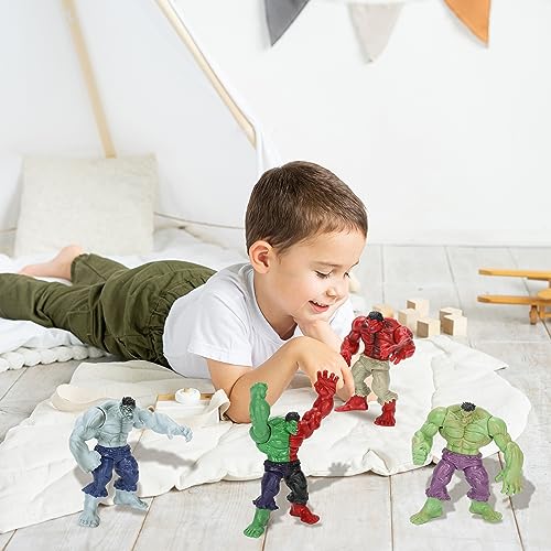 Capensily GREEN02 4Pcs Super Hero Action Figures,Grey Red Green Compound Versions Incredible Action Adventures Figure Party Decoration Toy thumb #6