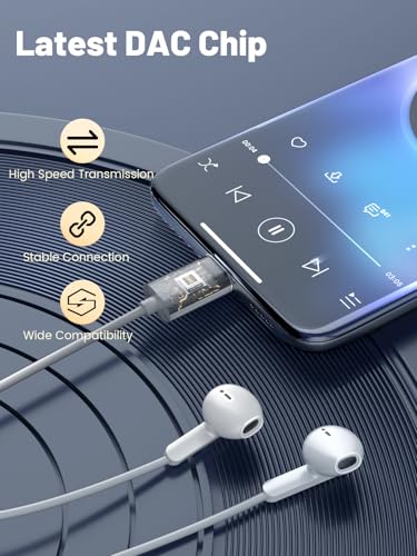 USB C Headphones for iPhone 16 iPhone 15 Pro Max Earphones Wired for Samsung Galaxy S25 S24 S23 Ultra A16, in Ear Phones with Stereo Microphone Volume Control USB C Wired Earbuds for Google Pixel 9 8