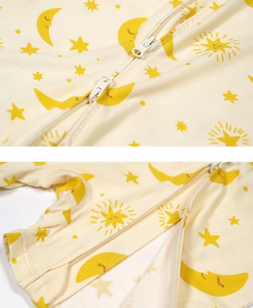 Teach Leanbh Baby Boys Girls 2 Pack Bamboo Viscose Pajamas 2 Way Zipper Short Sleeve Romper Jumpsuit Sleep and Play - Image 3