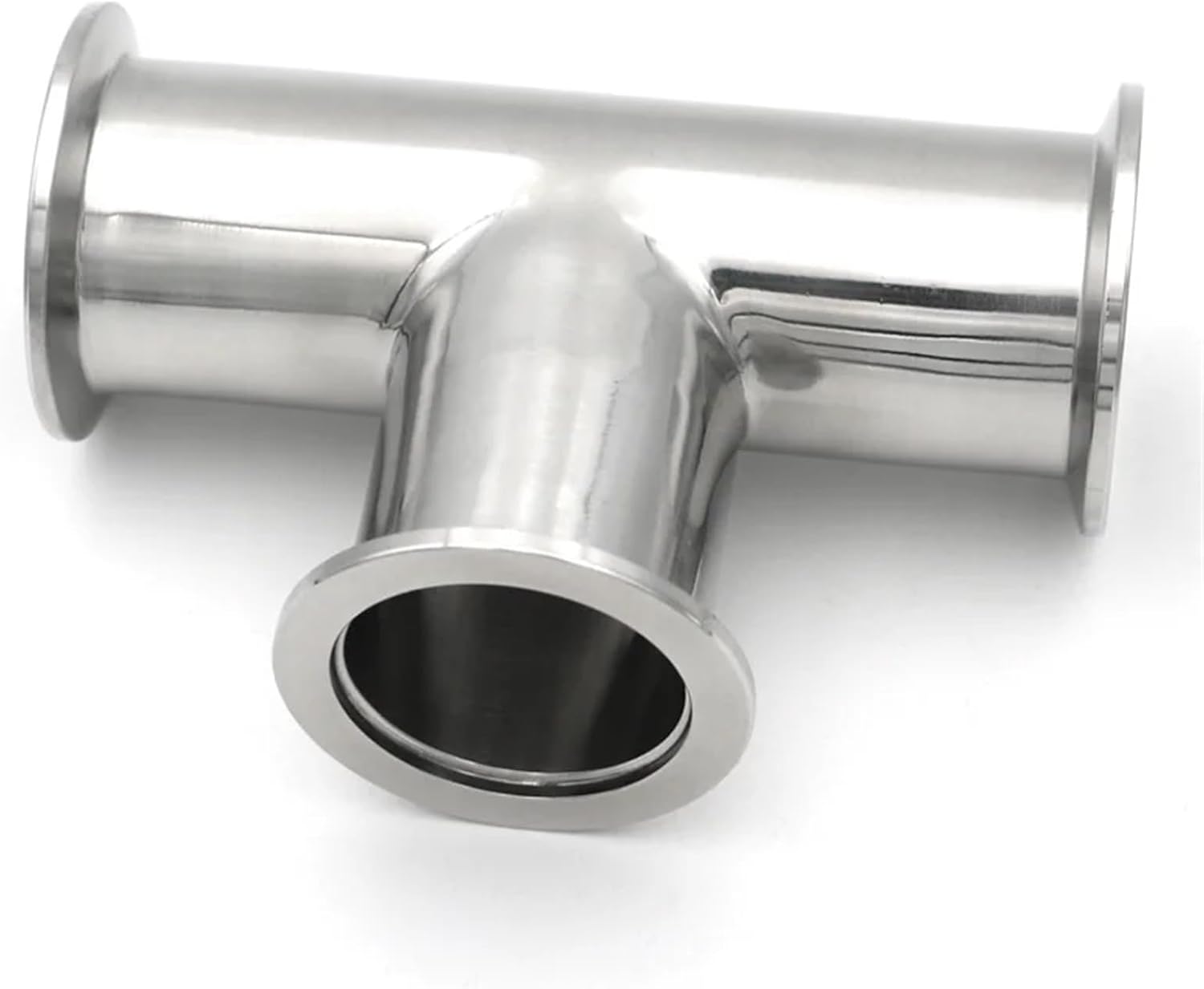 1PC Vacuum Equal Tee 304 Stainless Steel Sanitary 3 Way KF16 KF25 KF40 KF50 Pipe Fitting Tri Clamp Flange(KF16)