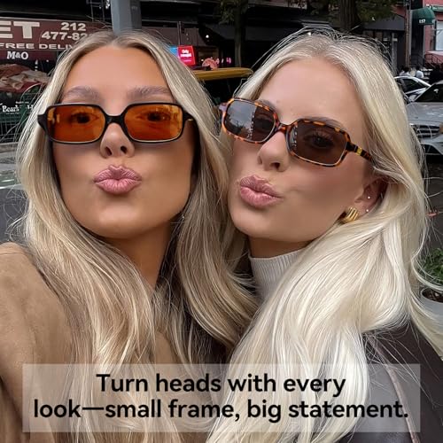 Dollger Trendy Rectangle Sunglasses for Women Men Skinny Small Square Sunglasses 90s Y2K Fashion Shades4