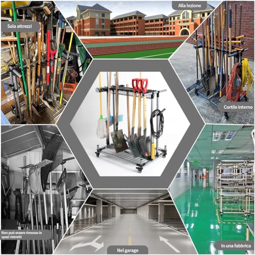 QTJH Mehrzweck-Gartengeräteaufbewahrungsregal für die Klassifizierung und Lagerung von schweren landwirtschaftlichen Geräten und Transportwagen