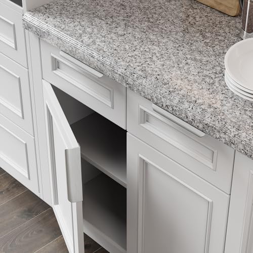 Image of Goldenwarm 6 Pack Brushed Nickel Cabinet Pulls 6-1 /4 Inch Finger Pulls for Cabinets Edge Pulls Silver Kitchen Hardware for Dresser Drawers,Aluminum Alloy