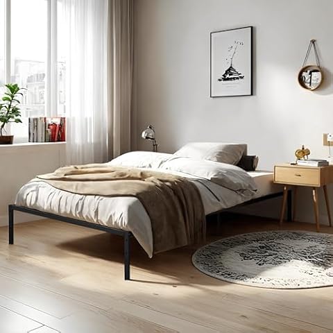 Homy Casa Cadre de lit simple avec rangement Cover