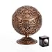 Vintage Windproof Ashtray with Lid Tabletop Portable Cigarette Ashtray for Outdoor Indoor Metal Push Down Ashtray Smoking Ash Tray Hand Stamped Pattern Gift for Men Women (Red Copper Color-Flower)