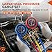 GEARLAST Digital HVAC Manifold Gauge Set, 3 Way AC Refrigerant Pressure Gauge for R134 R22 R12 R502, Recharge & Recovery Professional Automotive & Air Conditioning Tool Kit with Hoses