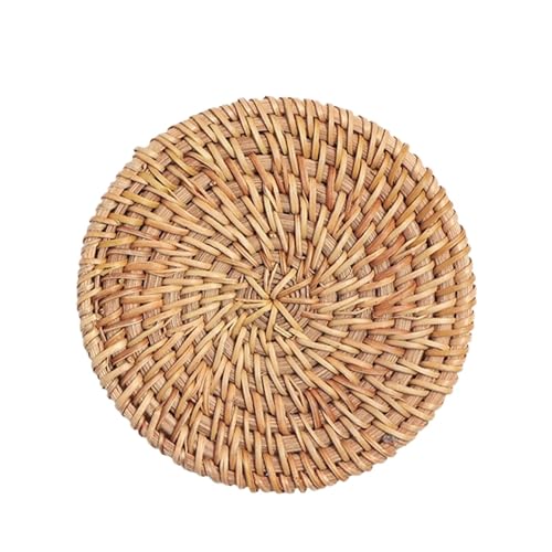 Natural Rattan Coasters with Holder, Hand-Woven...
