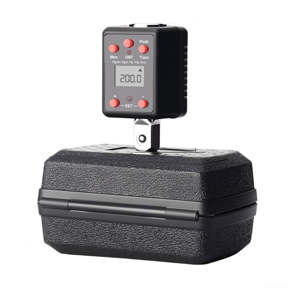Zilimontt Adaptateur de clé dynamométrique numérique 1/4" 3/2" 3/4", très résistant 0,3-600 Nm avec modes de crête et de trace, alertes sonores et indicateurs LED, mise hors tension automatique pour