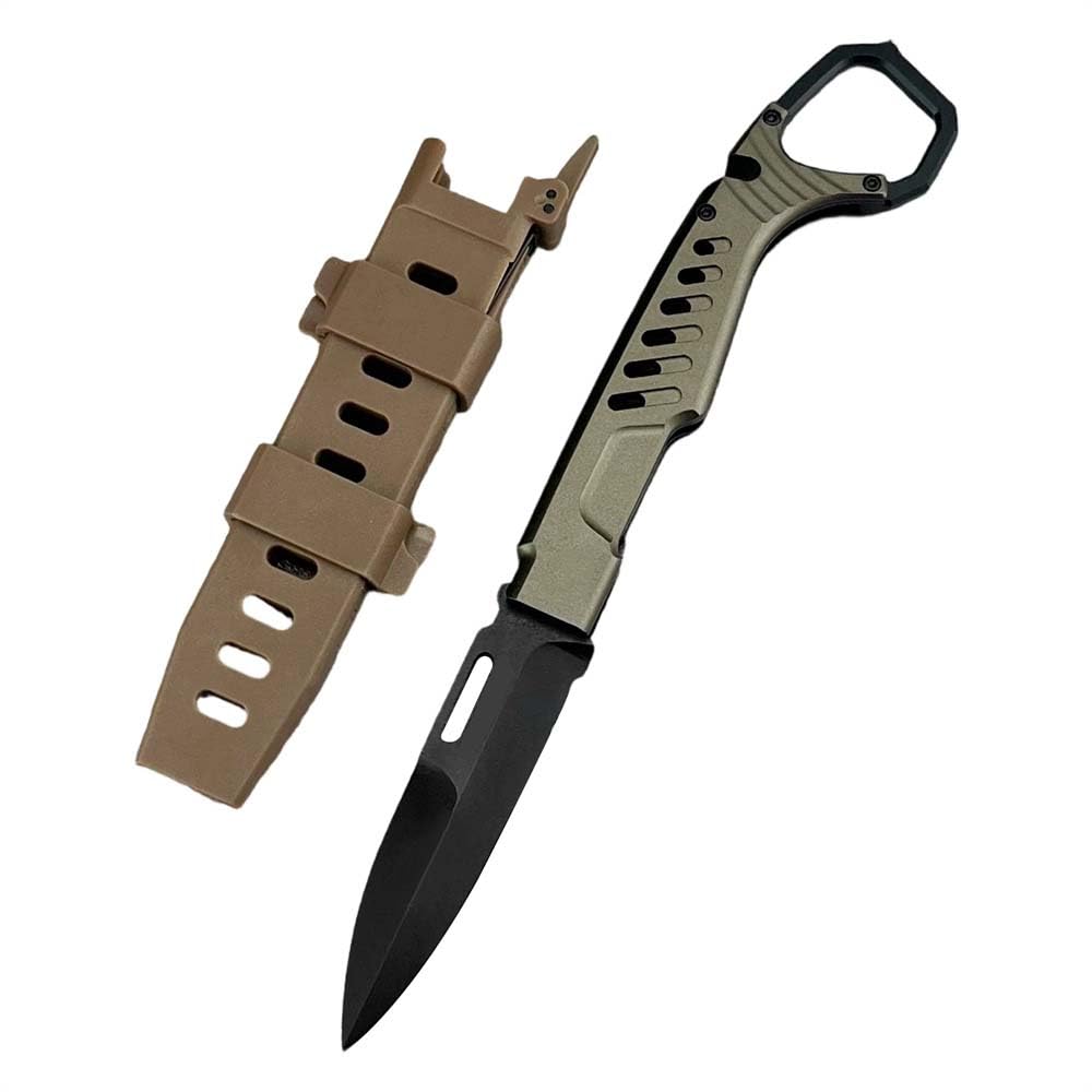 Klappmesser 8.11" tragbar Taschenmesser klein slim aus stahl N690 & T6 Aluminium Alu,edc einhandmesser,Outdoor messer survival jagdmesser,flipper messer tanto,neck knife messer mit clip,ring & Scheide
