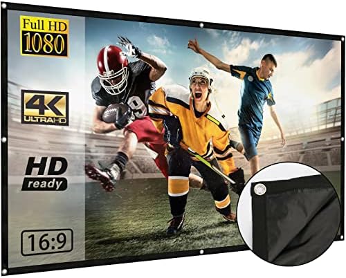 OWLENZ 120" New Upgraded Projector Screen 16:9 4K HD Portable Anti Crease Projection Screen Video Film Screen for Home Theater Indoor Movie Activities Support Front Projection