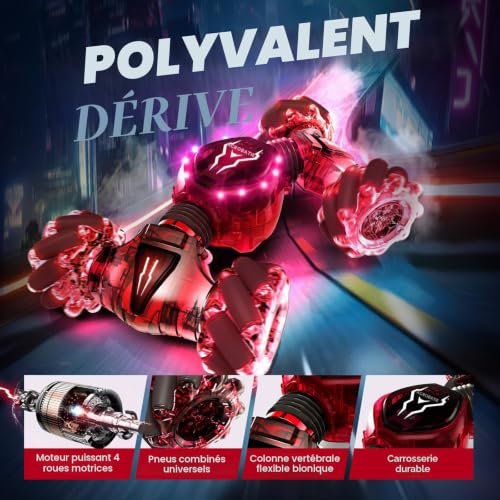 Cadeaux pour Garçons Filles : Voiture Télécommandée de Cascade avec Télécommande 2.4GHz