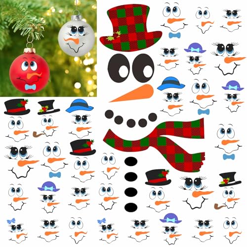 Snowman Face Stickers Snowman Decals Christmas Wall Decals Snowman Faces Decals Refrigerator Wall Stickers Window Cling Decal Lovely Snowman Face Art Wall Decor Christmas Decorations