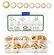 Foliv 80 PCS Fitschenringe Sortiment, Messing Unterlegscheibe Set Ø 8/9.2/10.2/11.2/12.2/13/13.2 mm in Sortimentskasten, für anhebung von Türen zur Vermeidung des Schleifens von Türen auf Bodenbelägen