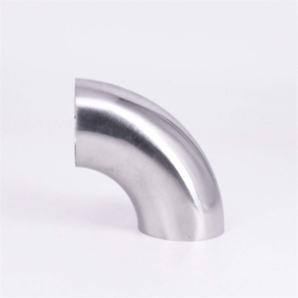 Codo de mandril con grado de curvatura, Codo de soldadura a tope sanitario acero inoxidable 304, 90 grados, conexión for tubería, diámetro exterior 12,7-52 mm(38mm OD)
