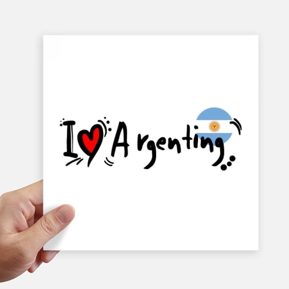 Pegatinas de amor por Argentina vinilos cuadrados de 20cm para coche moto y maleta pack de 4