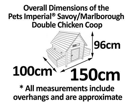 Pets Imperial® Savoy Hühnerstall mit Doppelnistkasten - 6 einzelne Nistplätze - 150 cm (B) x 100 cm (T) x 96 cm (H) – Bild 6