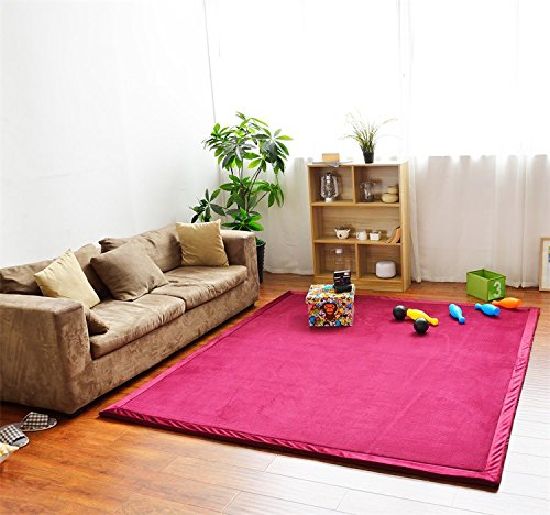 Dmkjdzsw Play Crawling mat for Nursery Baby, Extra Soft Activity Floor Mat for kids Playroom Bedroom-Hot Pink-200 * 280cm