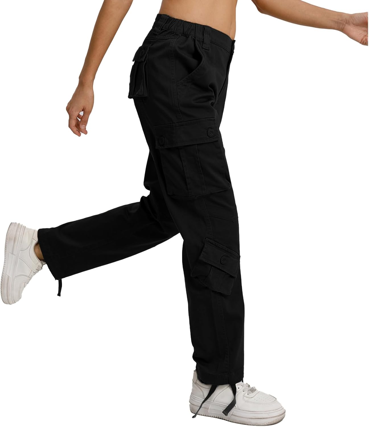 Match Womens Outdoor Hiking Cargo Pants with 8 Utility Pockets Loose Fit for Work Travel and Daily Use - Image 3