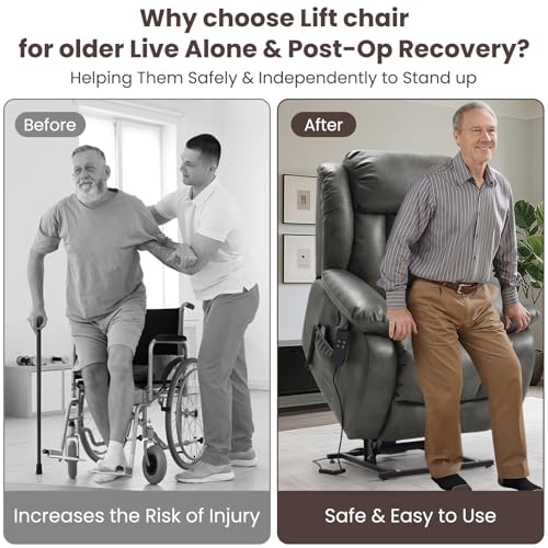 Image of Dual Motor Infinite Position Lay Flat Power Lift Recliner Chair for Elderly