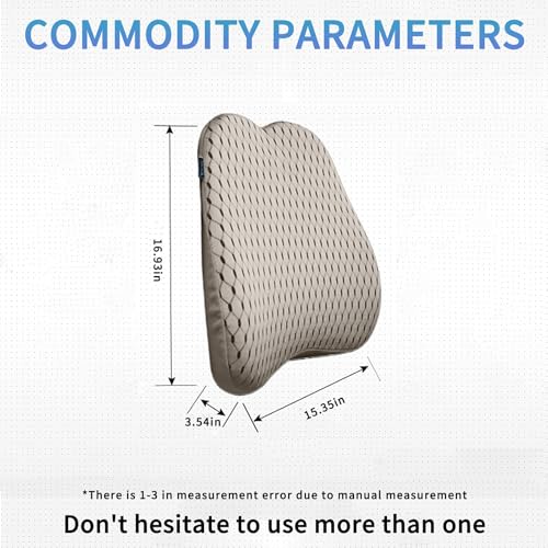 XINJUN Memory Foam car Lumbar Support Pillow - Memory Foam Back Cushion - Used for car Seats, Office Chairs, recliners, Sofas, etc. (Beige)