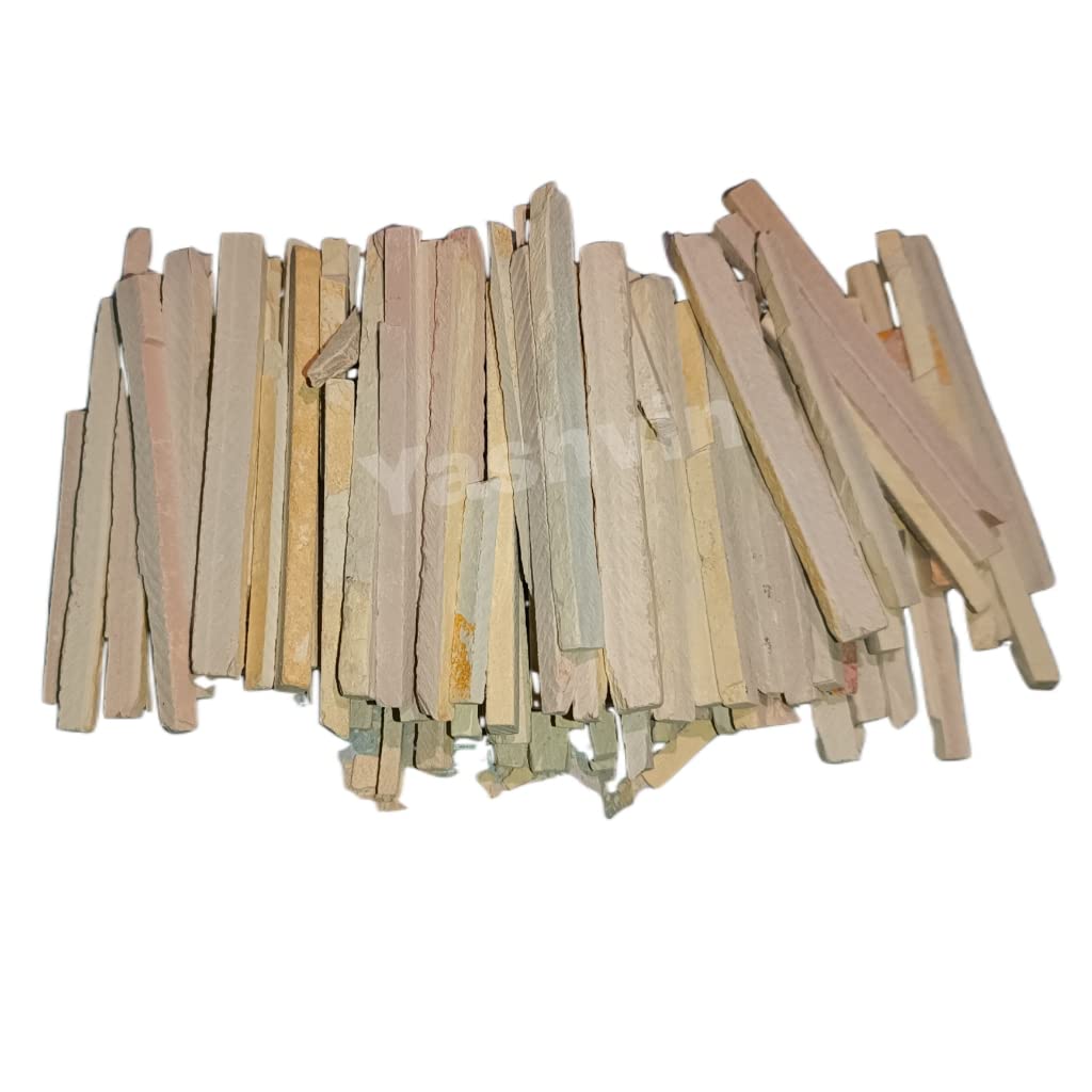 White Salety Fun Writing Natural Earthy Slate Bar Natural Limestone Slate Chalk Pencil - Pack of 100 PCS (Saleti Chalk) || H278