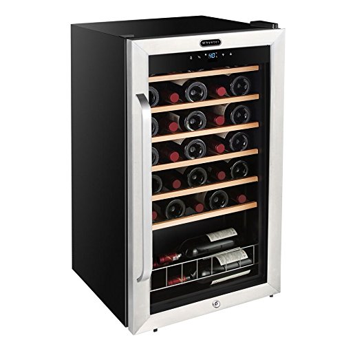 Whynter FWC-341TS 34 Bottle Freestanding Wine Refrigerator with Display Shelf and Digital Control, Stainless Steel, One Size