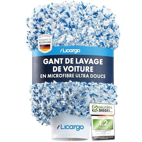 LICARGO Gant de Lavage Microfibre Premium [Ultra-Doux & Protège la Peinture] – Moufle de Lavage Voiture Extrêmement Absorbante pour Lavage sans Rayures –...