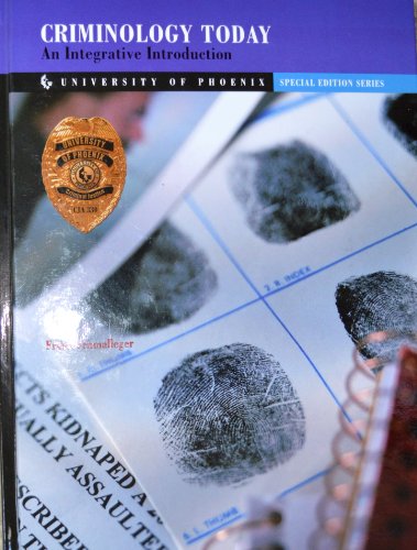 Criminology Today an Integrative Introduction (... 053670919X Book Cover