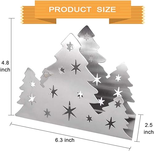 Vista 12 de Lysenn Servilletero navideño para mesas, dispensador de pañuelos para encimera de cocina, acero inoxidable resistente mejorado, almacenamiento