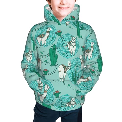 Alapaca in Boho Kid Hoodies Boys Sweatshirts Girls Pullover with Pocket3