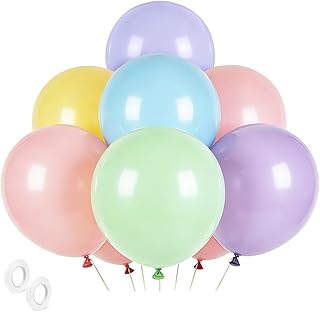 Pastel Balloons Latex Pastel Birthday Decorations 30 Pack 18 inch Round Helium Multicolor Macaron Rainbow Decor for Birthday Rainbow Party Baby Shower Wedding Easter Balloons Decorations