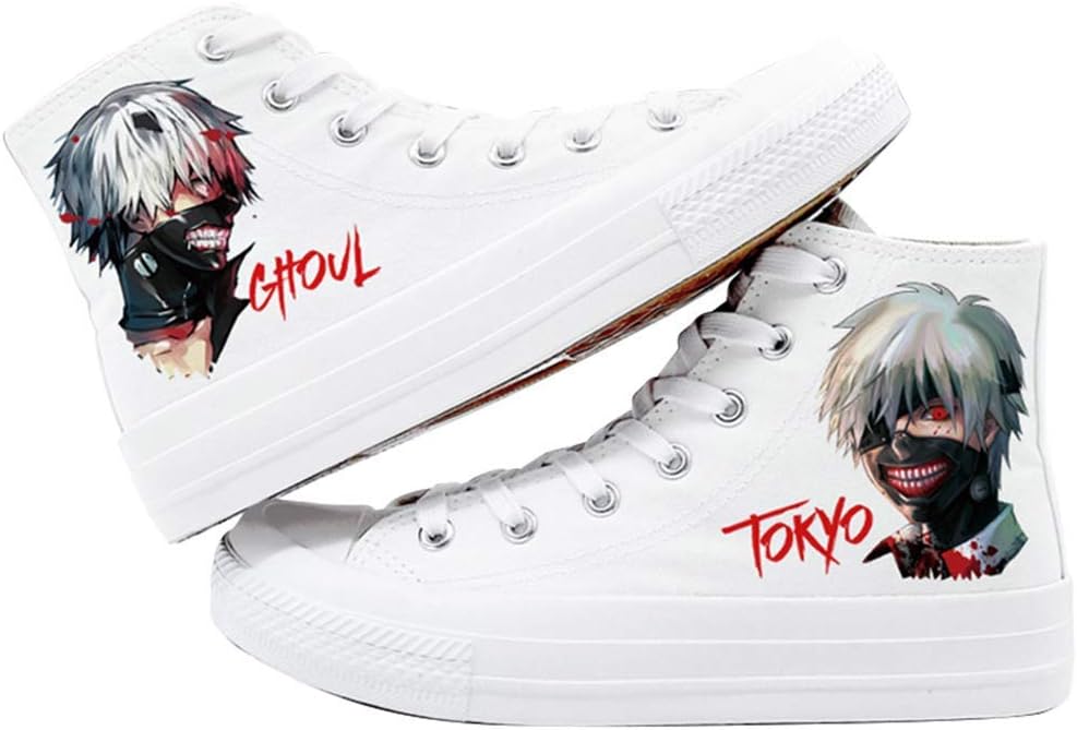 Telacos Tokyo Ghoul Anime Kaneki Ken Cosplay Shoes Canvas Shoes Sneakers Black/White