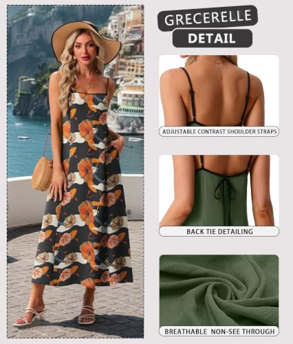 Lepunuo Summer Plus Size Dresses for Women Boho Sundress Contrast Spaghetti Strap Backless Beach Maxi Dress — view 3