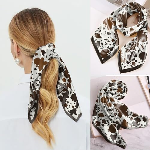Scarf Silk Feeling Square Satin Head Hair Scarf Wrap 27.5 Inches Headwear Aesthetic Cute Decoration Women Girls4