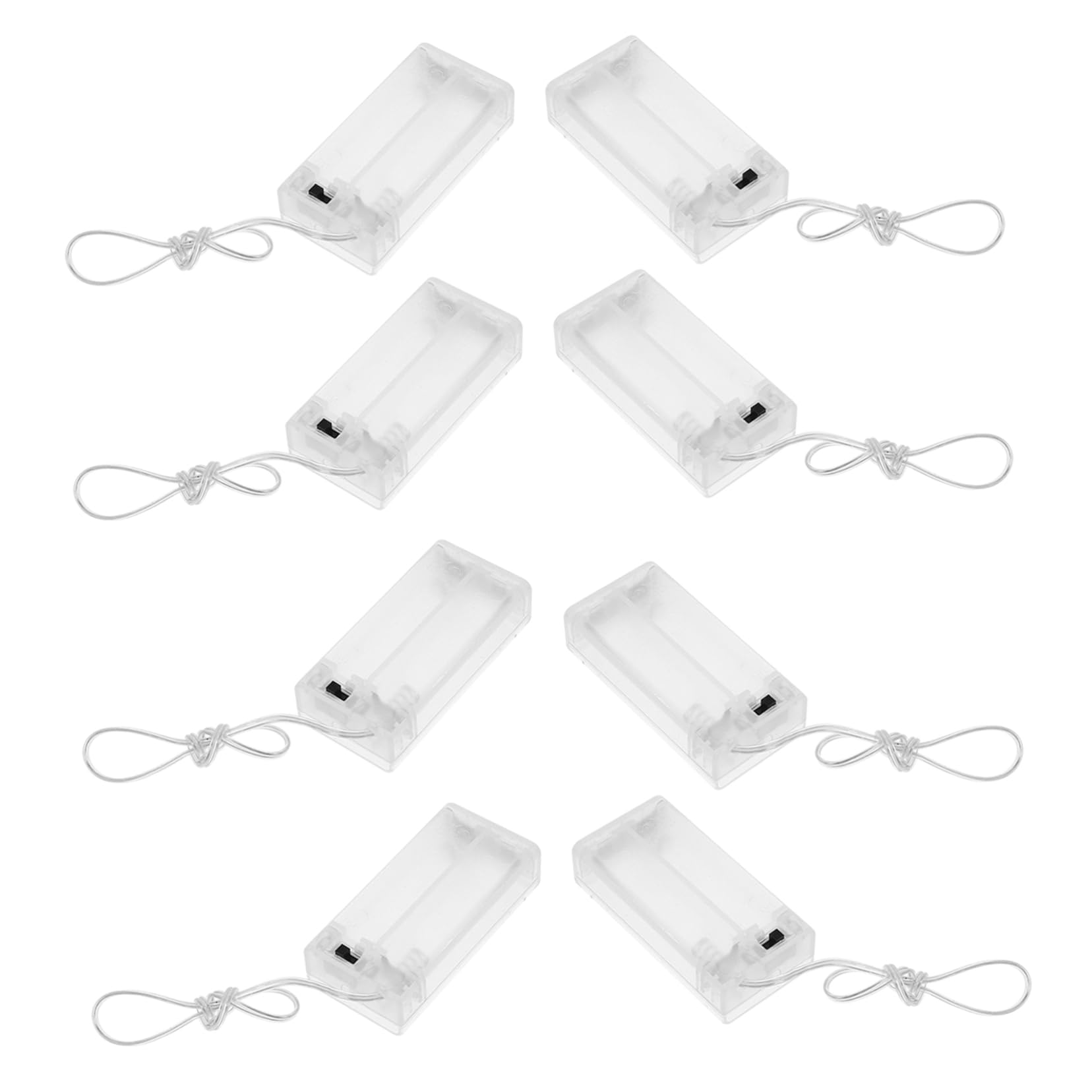 YARNOW 4 Set Scatola Per Batterie Con Stringa Luminosa Porta Batterie Custodia Per Guscio Per Aa Abs Trasparente 10 pezzi * 4