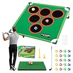 BREEZENEST Golf Game Play Set for Adults & Family, Sticky Battle Golf Game with 5 Target & 20 Balls, Portable Indoor Outdoor Golf Training for Chipping Putting Practice with Carrying Bag