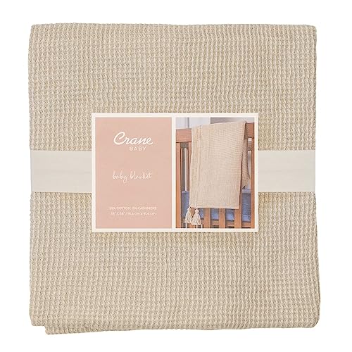 Crane Baby Hazelwood Luxe Blanket, Soft Cotton Nursery and Stroller Blanket, Cotton and Cashmere, 36" x 36" by Crane Baby - Used condition - Image 3