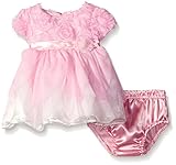 Nannette Little Girls Petal Dress, Pink, 12 Months