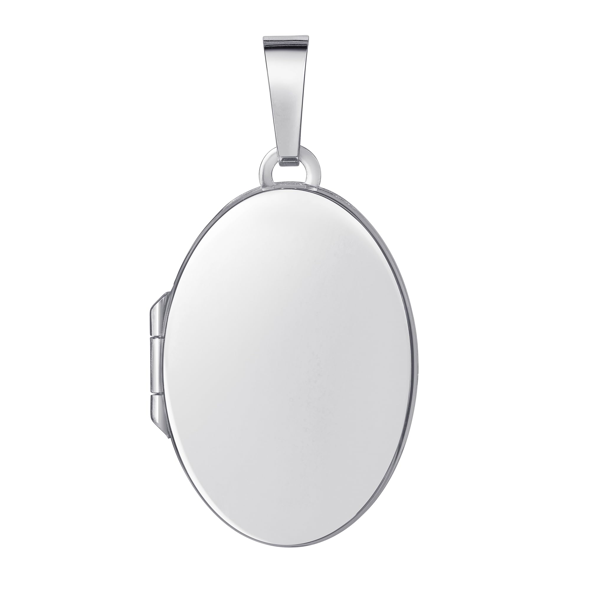 Medaillon Silber 925 für 2 Bilder Amulett Anhänger zum Aufklappen für Damen mit Halskette
