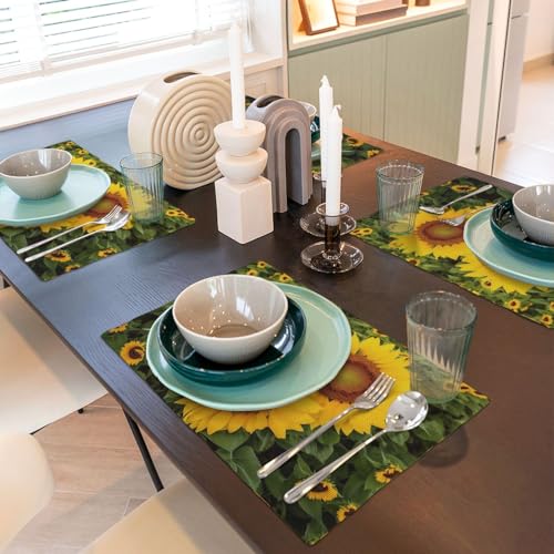 Set de table thermorésistant et lavable en lin synthétique