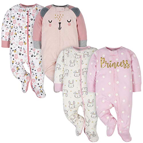Image of Gerber Baby Boys' 4 Pack Sleep 'N Play Footie