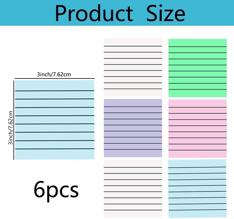 Miniatura 2 de 300 hojas de notas adhesivas transparentes grandes con línea, notas adhesivas translúcidas de 3 x 3 pulgadas para anotar libros, pestañas
