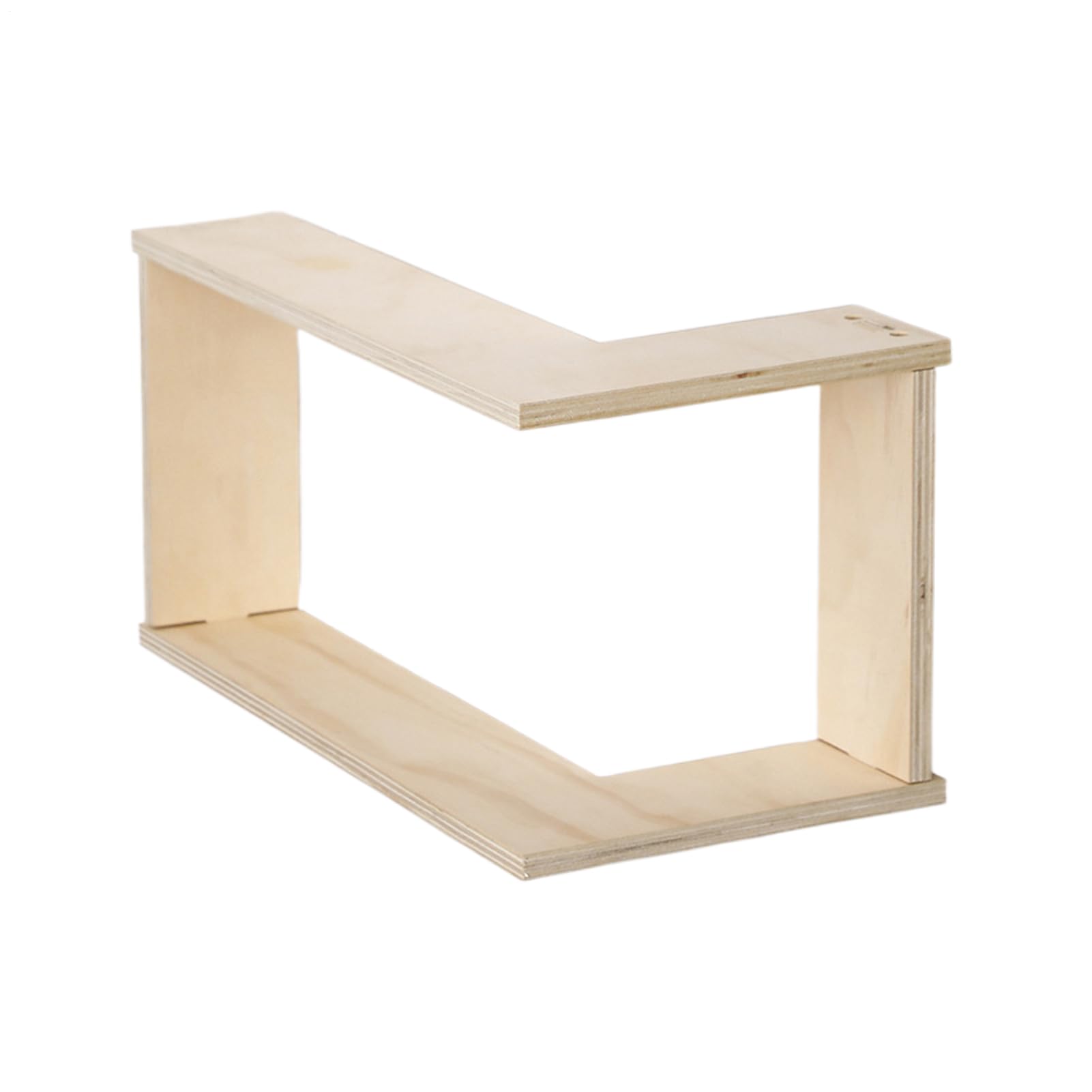 Estante de pared de esquina de madera con doble nivel para macetas