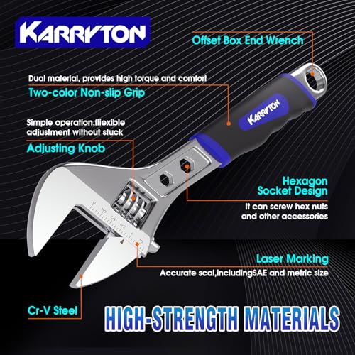 Image of Adjustable Wrench Set (6 inch 8 inch 10 inch 12 inch), 3-in-1 Function